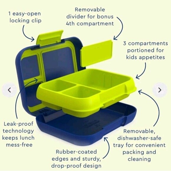 Bentogo Navy Blue/Chartreuse Pop Lunch Box - Picture 9 of 11